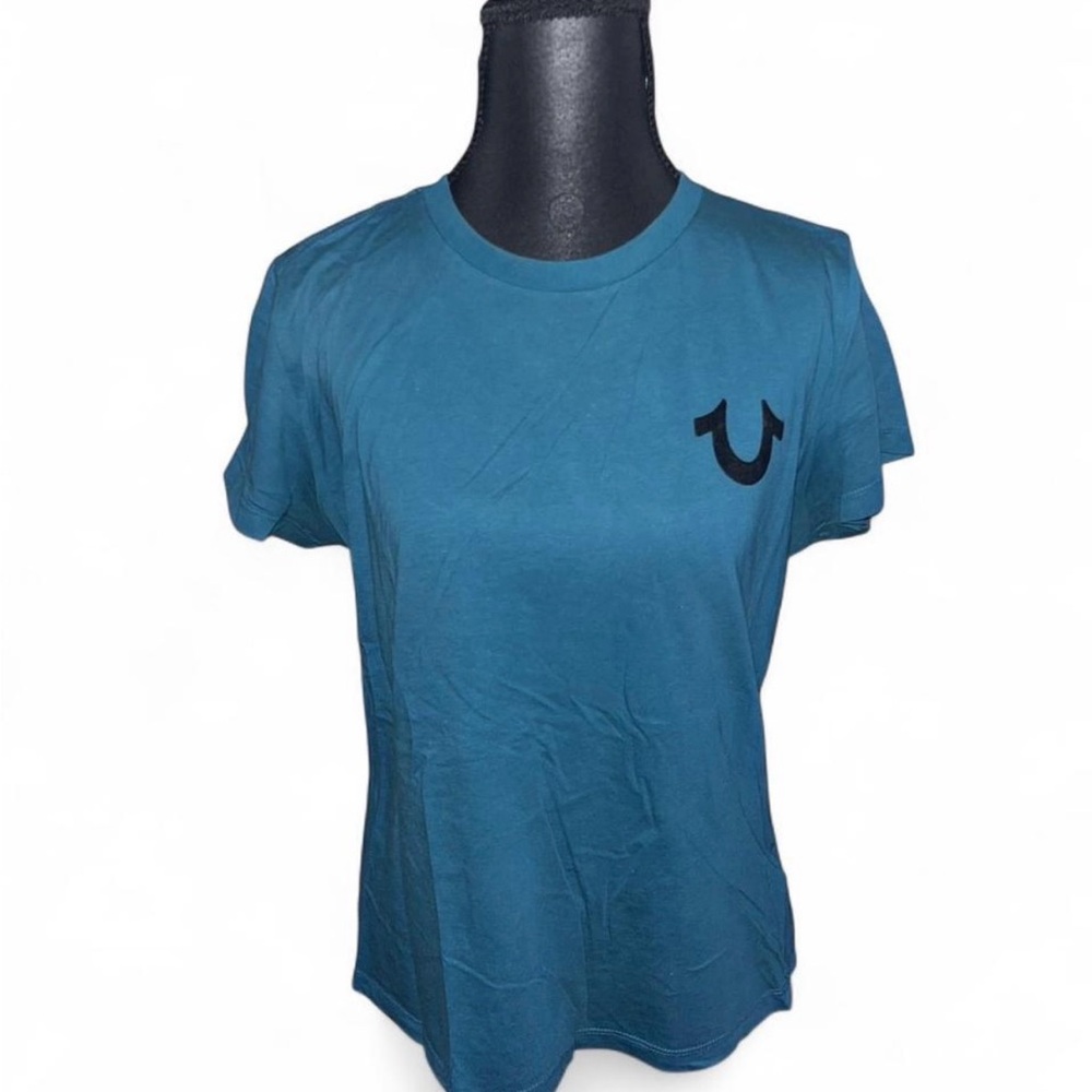 True Religion Women's Teal Short Sleeve Tee
